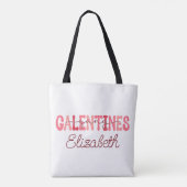 Retro "Galentine's Gang" Aangepaste naam T-shirt Draagtas (Achterkant)