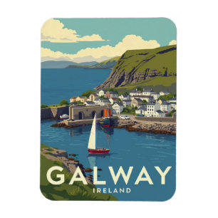 Retro Galway Ierland Reizen Souvenir Magneet