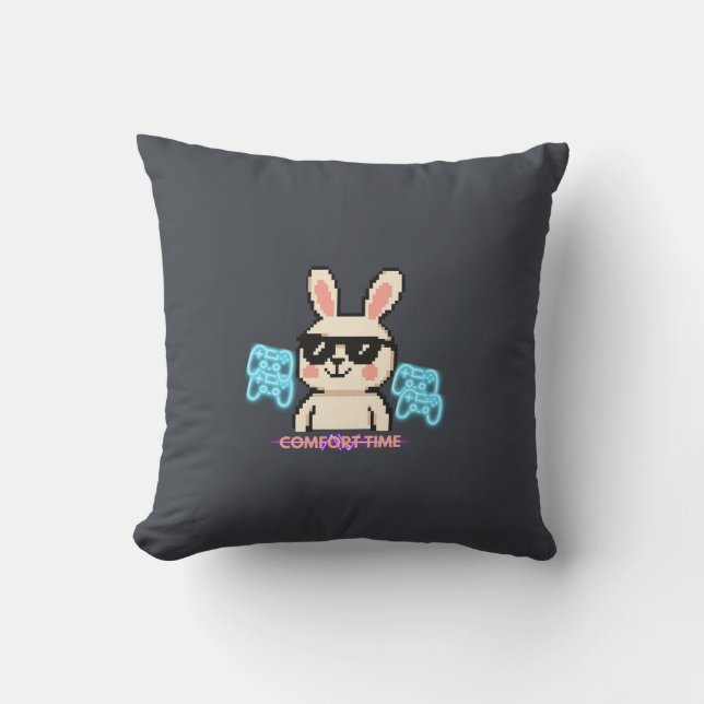 Retro Game Bunny Kussen (Voorkant)