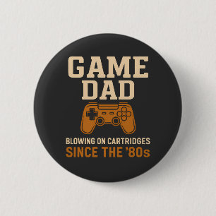 Retro Game Dad '80s Cartridge Vibes Ronde Button 5,7 Cm