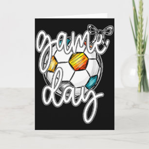 Retro Game Day Voetbal Coquette Strik Women Meisje Kaart