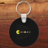 Retro Game Eating Planets Space Galaxy Gaming Boys Sleutelhanger (Voorkant)