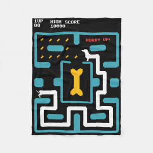 Retro Gameconsole Videogame Hond 80s Arcade Fleece Deken