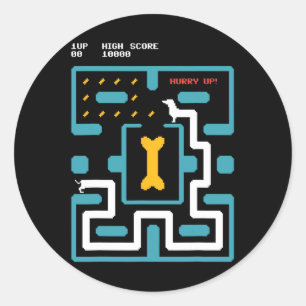 Retro Gameconsole Videogame Hond Jaren 80 Arcade Ronde Sticker
