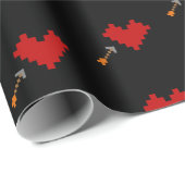 Retro Gamer 8-bits hart en pijl Cadeaupapier (Rol Hoek)