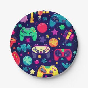 Retro Gamer Arcade verjaardagsfeestje Papieren Bordje