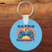 Retro Gamer Controller Ontwerp voor Classic Gaming Sleutelhanger (Voorkant)