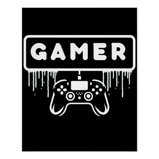 Retro Gamer Controller Videogame Perfect Poster (Voorkant)