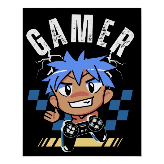 Retro Gamer Controller Videogame Perfect Poster (Voorkant)