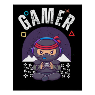 Retro Gamer Controller Videogame Perfect Poster