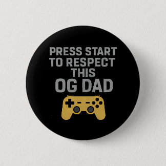 Retro Gamer Dad Respect Quote Ronde Button 5,7 Cm