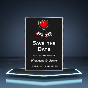 Retro Gamer Gaming Lovers Geek Funny Nerdy Simple Save The Date