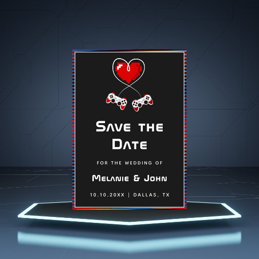 Retro Gamer Gaming Lovers Geek Funny Nerdy Simple Save The Date
