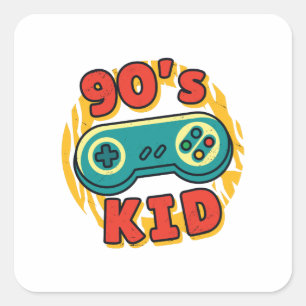 Retro gamer Joystick cadeau voor gamer-Kinderen va Vierkante Sticker