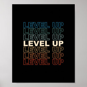 Retro Gamer Level Up Videogame Liefhebber Retro Ga Poster