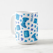 Retro Gamer Mug - Contrôleur de jeu vidéo bleu (Devant gauche)