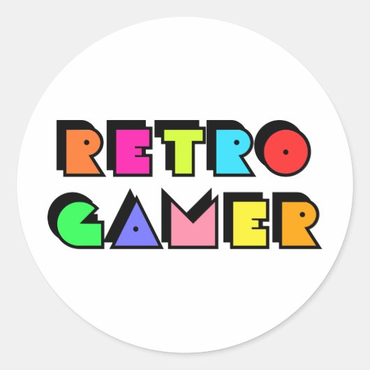 Retro Gamer Ronde Sticker (Voorkant)