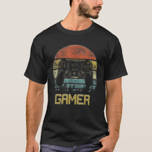 Retro Gamer Video Game Player boorden Tiener M T-shirt