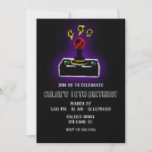 Retro Gamer Videogame Joystick Controller Party Kaart (Voorkant)