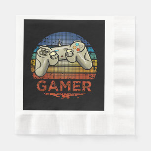 Retro Gamer Videospel Speler Jongens Meisjes Tiene Servet
