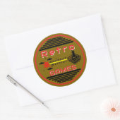 Retro Games Gold Ronde Sticker (Envelop)