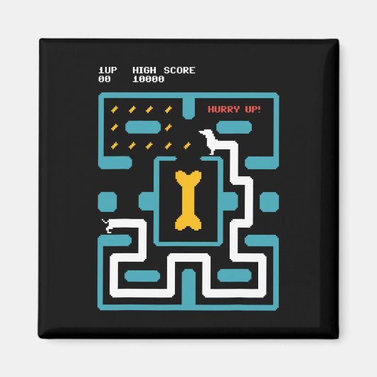 Retro Gaming Console Video Game Dog 80s Arcade  Magneet (Voorkant)