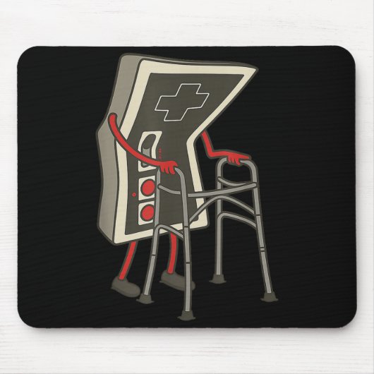 Retro Gaming Controller Old Gamer With Walker Funn Muismat (Voorkant)