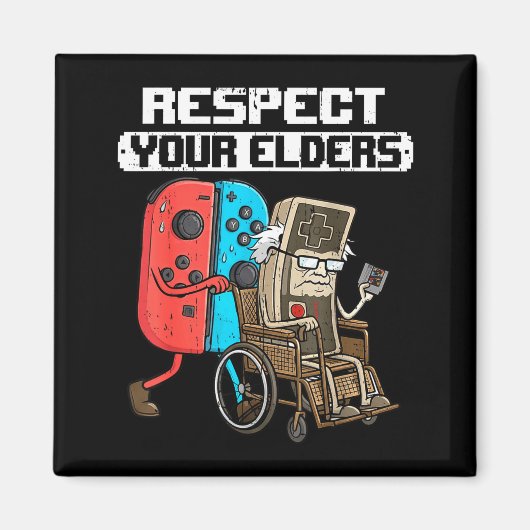 Retro Gaming Funny Gamer Controller 80s Respect Yo Magneet (Voorkant)