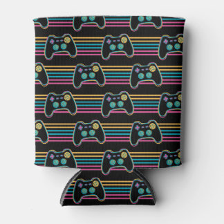 Retro Gaming Geek Gamer 80s neonkleuren Blikjeskoeler