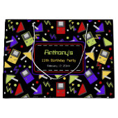 Retro gaming in het zwart groot cadeauzakje (Voorkant)