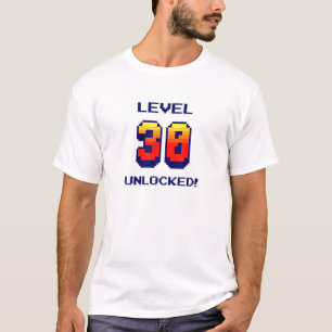 Retro Gaming Level 30 niet vergrendeld 30 jaar oud T-shirt