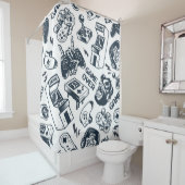 Retro gaming patroon. douchegordijn (In situ)