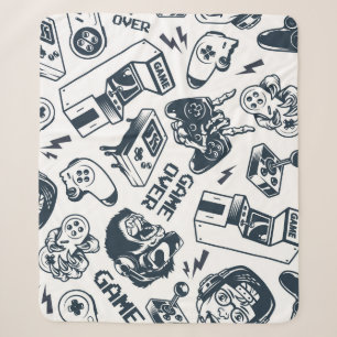 Retro gaming patroon. sherpa deken