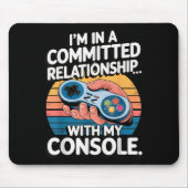 Retro Gaming Relationship Funny Gamer Console Love Muismat (Voorkant)