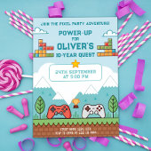 Retro Gaming Verjaardag Bash Kaart