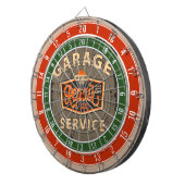 Retro Garage-reparatieschema Dartbord (Voorkant Rechts)