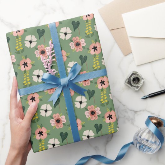 Retro Garden Bloom Cadeaupapier (Geschenken)