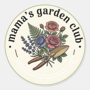 Retro Garden Club Mama Rose Boeket Sticker