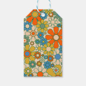 Retro Garden Floral 60s 70s Patroon Cadeaulabel (Voorkant)
