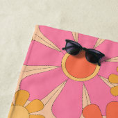 Retro Garden Flowers 60s 70s Floral Pattern Bride Strandlaken (In situ)