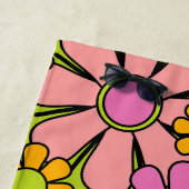 Retro Garden Flowers 60s 70s Floral Pattern Bride Strandlaken (In situ)