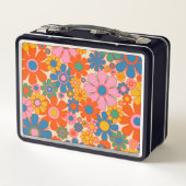 Retro Garden Flowers Colorful 60s 70s Floral Name (Achterkant)