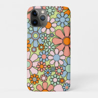 Retro Garden Flowers Groovy 60s 70s lentepastel