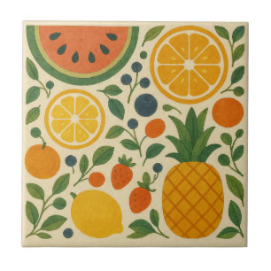 Retro Garden Fruit –  Waterverf Tegeltje