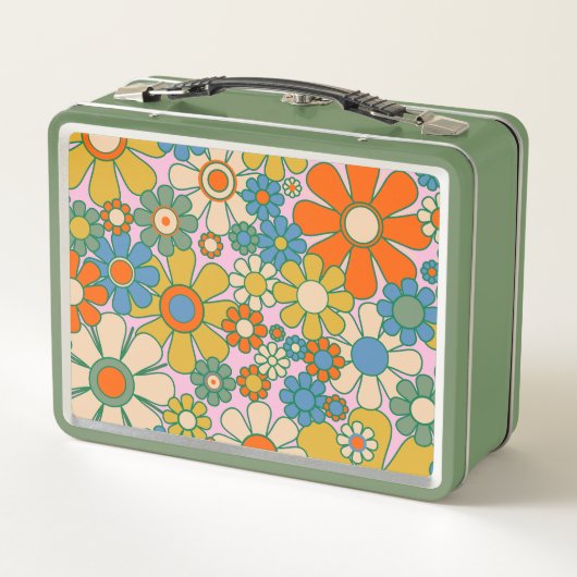 Retro Garden Groovy Floral 60s 70s Pattern (Achterkant)