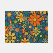 Retro Garden Groovy Floral 60s 70s Pattern Deurmat (Voorkant)