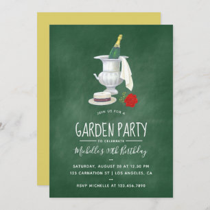  retro Garden Party green chalkboard Kaart