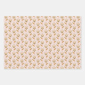 Retro Garden Pink Floral Pattern Inpakpapier Vel (Voorkant)