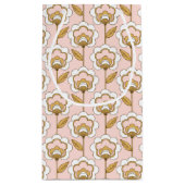 Retro Garden Pink Floral Pattern Klein Cadeauzakje (Achterkant)