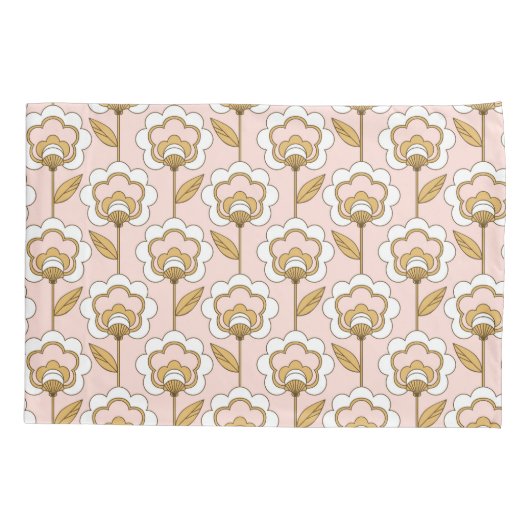 Retro Garden Pink Floral Pattern Kussensloop (Achterkant)